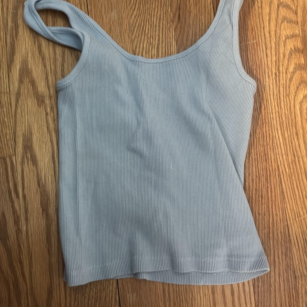 Brandy Melville Blue Fitted Ribbed Tank Top - Picture 2 of 3